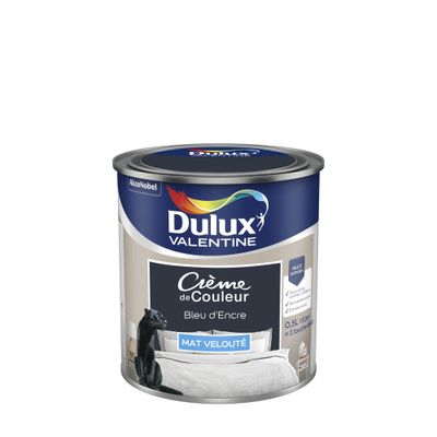 Peinture Crème de Couleur Bleu Encre mat 0,5 L - DULUX VALENTINE