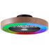Ventilateur de plafond silencieux LED multicolore + télécommande Bois/noir Ø49cm - Slimline BRILLIANT