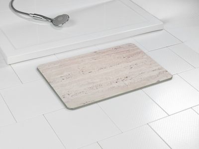 Tapis de bain gris granit en terre diatomée naturelle Puna - WENKO