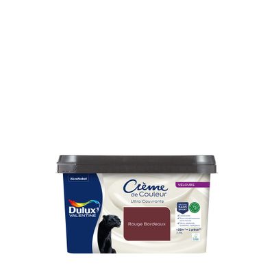 Peinture crème de couleur Rouge Bordeaux velours 2,25L - DULUX VALENTINE