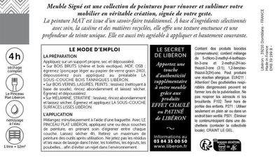 Peinture meuble bois à la caséine mat blanc albâtre 0,5 L LIBERON