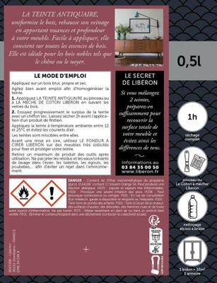 Teinte bois durs chêne foncé 500 ml Libéron