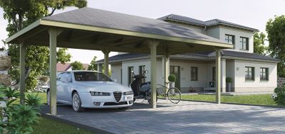 Tonnelle Carport -  651 - 365 x 120 cm Livraison gratuite domicile WEKA