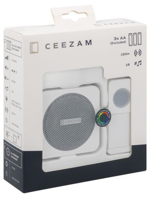 Sonnette sans fil 150m à pile Blanc - CEEZAM