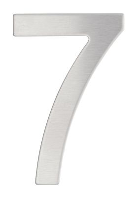 Chiffre 7 adhésif hauteur 76 mm inox THIRARD