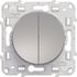 Interrupteur va-et-vient et bouton poussoir aluminium - Odace 2011 SCHNEIDER ELECTRIC
