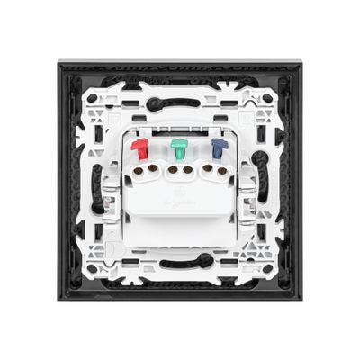 Prise affleurante 2 pôles + terre complète Odace 2025 noir - SCHNEIDER ELECTRIC