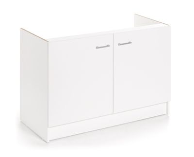 Meuble sous évier blanc Laura 2 portes L 120 x H 82 x P 56 cm OFITRES