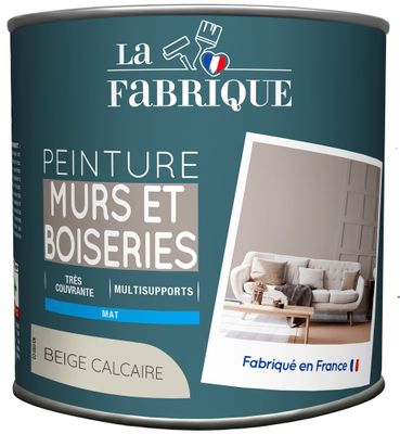 Peinture mur et boiserie Beige Calcaire mat 0,5 L - LA FABRIQUE