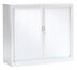 Armoire monobloc avec portes rideaux blanc 100 x 120 x 43 - SNOR