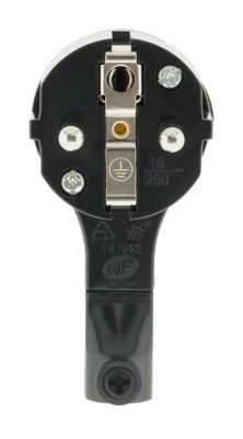 Fiche électrique 2 pôles+terre 16 A noir extra plat ZENITECH