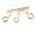 Réglette 3 spots E27 Lynar blanc et bois E27 3x10W - REALITY