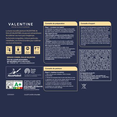 Peinture Valentine Mat Velouté Métal Platiné 1 L - DULUX VALENTINE