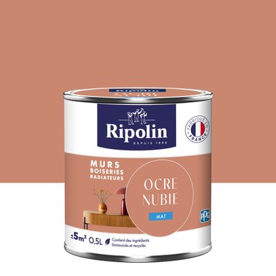 Peinture murs, boiseries et radiateurs ocre nubie mat 0,5 L - RIPOLIN