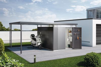 Auvent pour abri de jardin  HIGHLINE H2 GRISFONCE  BIOHORT Livraison à domicile incluse