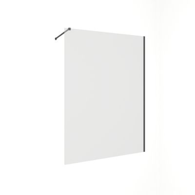 Paroi de douche à l'italienne 140x200 cm profilé noir verre transparent 8 mm Signature - OCEA
