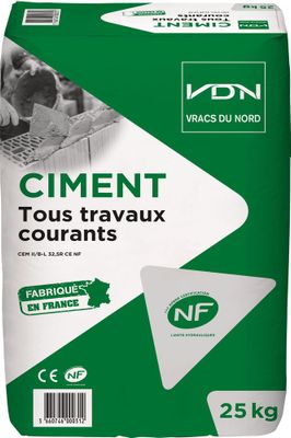 Ciment tous travaux courants NF 25 kg - EQIOM