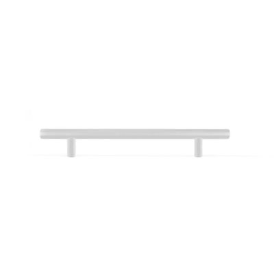 Poignée de meuble cylindrique inox blanc mat entraxe 128 mm par 4 REI