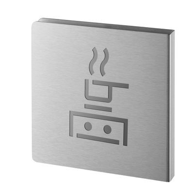 Plaque signalétique Cuisine 120 x 120 mm inox brossé THIRARD