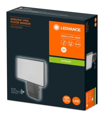 Projecteur éxtérieur LED détecteur de mouvements Endura Pro Flood Sensor gris IP55 3000 lumens blanc neutre - LEDVANCE