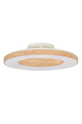 Ventilateur de plafond silencieux avec lumière LED + télécommande Blanc/bois Ø60cm - Zuma COREP