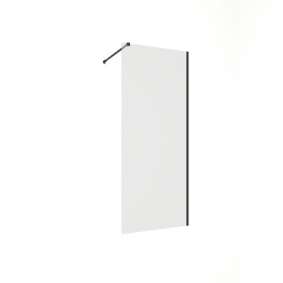 Paroi de douche à l'italienne 80x195 cm profilé noir verre transparent 6 mm Serenity - OCEA
