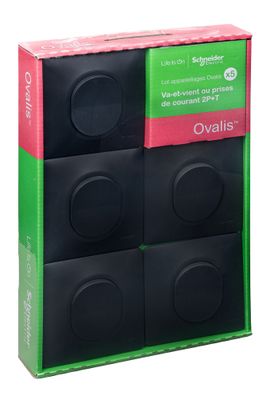 5 interrupteurs va-et-vient anthracite - Ovalis SCHNEIDER ELECTRIC