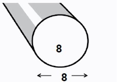 Profilé rond aluminium brut 8 mm 1 m CQFD