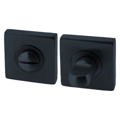 Rosaces de porte carrées à condamnation Mira noir mat 50 x 50 mm ALPERTEC