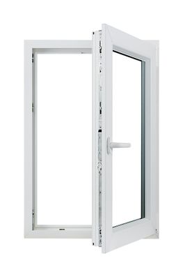 Fenêtre PVC blanc 1 vantail oscillo-battant tirant droit H.75 x l. 60 cm CLOSY