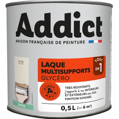 Laque Multisupports Satin 0,5 L Blanc cassé Ral 9001 - ADDICT