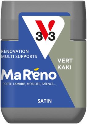 Peinture de rénovation multi- V33supports MaRéno vert kaki finition satinée 75 mL - V33