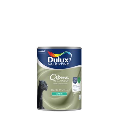 Peinture crème de couleur Gentil Cactus satin 1L - DULUX VALENTINE