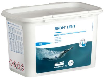 Brome lent piscine - pastilles 20 g seau de 1 kg GRE