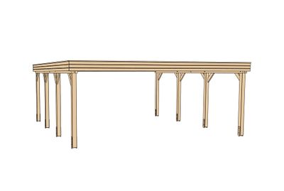 Carport double -  609 - 596 x 120 cm - toit en acier Livraison gratuite domicile WEKA