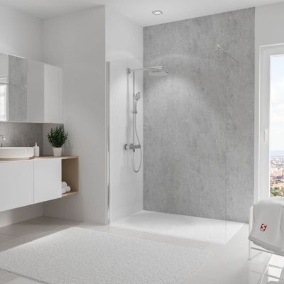 Panneau mural de douche 150x255 cm pierre gris clair DécoDesign Décor - SCHULTE