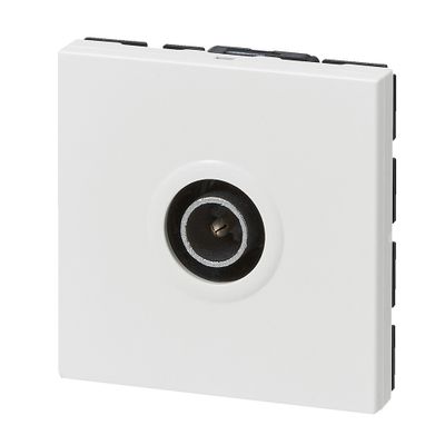 Prise TV mâle 9,52 mm 2 modules finition blanche Mosaic LEGRAND