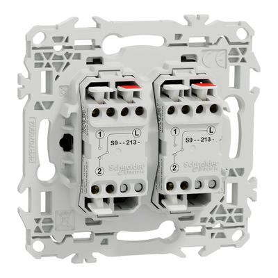 Double interrupteur va-et-vient ou poussoir à levier Odace 2025 noir - SCHNEIDER ELECTRIC