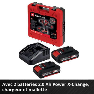 Perceuse visseuse à percussion sans fil 18 V avec 2 batteries 2,0 Ah TE-CD 18/48 Li-i EINHELL