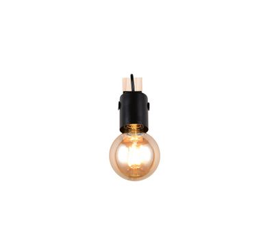 Spot E27 Lynar noir et bois 10W - REALITY