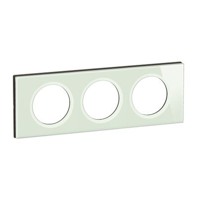 Plaque de finition 3 postes Verre opale blanc - Céliane LEGRAND