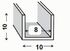 Profilé U aluminium brut 10 x 10 x 10 x 1 mm 1 m CQFD