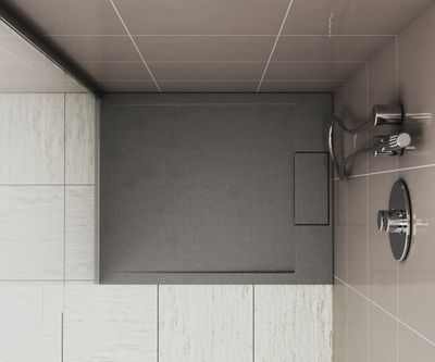 Receveur de douche 80x100 cm résine gris mat Island - OCEA