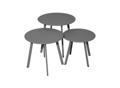 Table basse de jardin MASSAI acier graphite ø 40 cm, Livraison à domicile incluse - PROLOISIRS