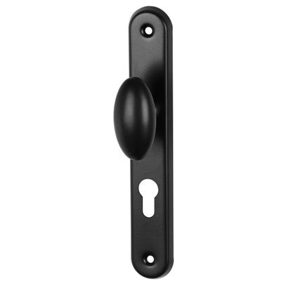 Poignées de porte sur plaques à cylindre Chic aluminium noir ALPERTEC