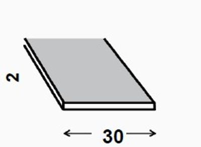 Profilé plat aluminium anodisé brossé 20 mm 1 m CQFD