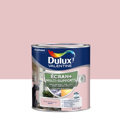 Peinture Ecran+ Multi-supports Satin Rose Campanule 0,5 L - DULUX VALENTINE