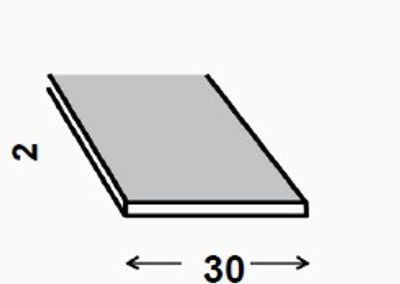 Profilé plat aluminium anodisé incolore 30 x 2 mm 1 m CQFD