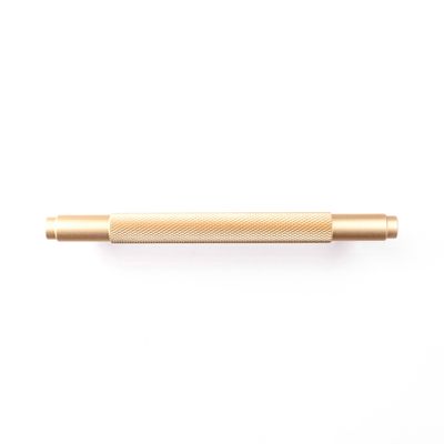 Poignée de meuble cylindrique aluminium doré mat entraxe 128 mm REI