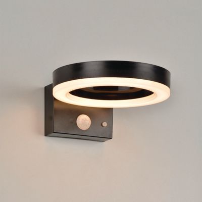 Applique extérieur solaire LED détecteur de mouvement Halo noir IP44 500 lumens blanc chaud - COREP